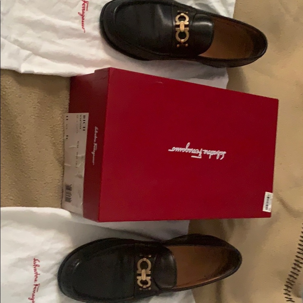 Black Salvatore Ferragamo black dress shoes